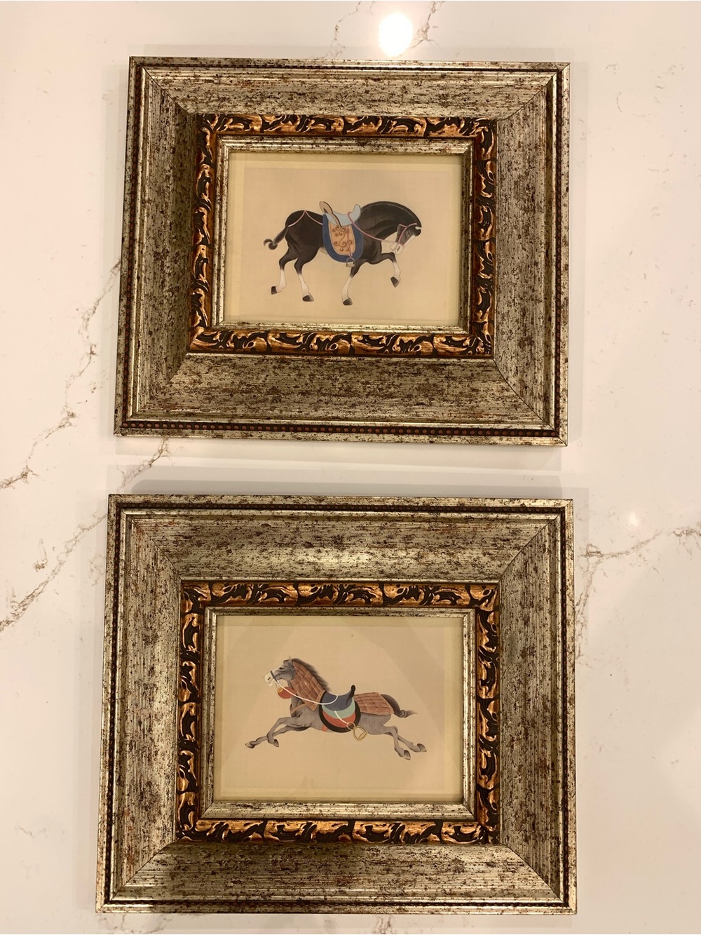 Cheval Dynastic Marwari Horse Framed Prints by The Bombay Co, 15X13" Set Of (2).